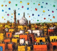 Zahid Saleem, 30 x 36 Inch, Acrylic on Canvas, Cityscape Painting, AC-ZS-198